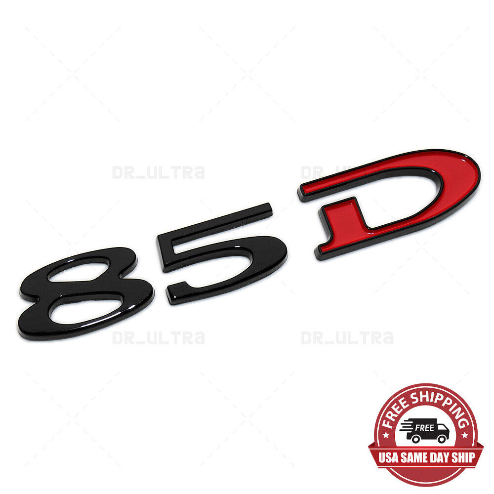 Tesla Rear Liftgate Lid Model 85D Nameplate Logo Badge Emblem Sport Black & Red