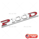 Tesla Liftgate P100D Performance Nameplate Logo Badge Emblem Sport Chrome Red