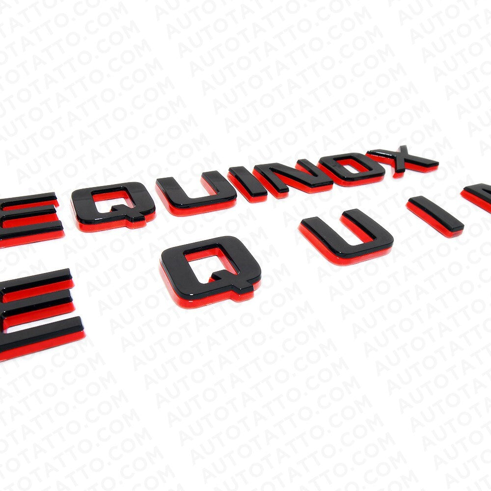 17-24 3pcs Chevy Equinox Door & Liftgate Letter Badge Redline Emblem Black & Red