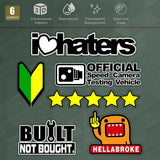 Personality Car Sticker I Love Haters Hellabroke Star Funny Cute 3D Decal Stripe