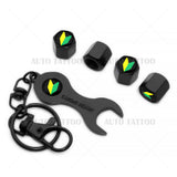 4x Universal JDM Sport Car Tire Wheels Air Stem Dust Valve Caps Cover + Keychain