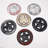 Universal 3D Fashion Metal Round Texas Star Car Decal Sticker Auto Decoration