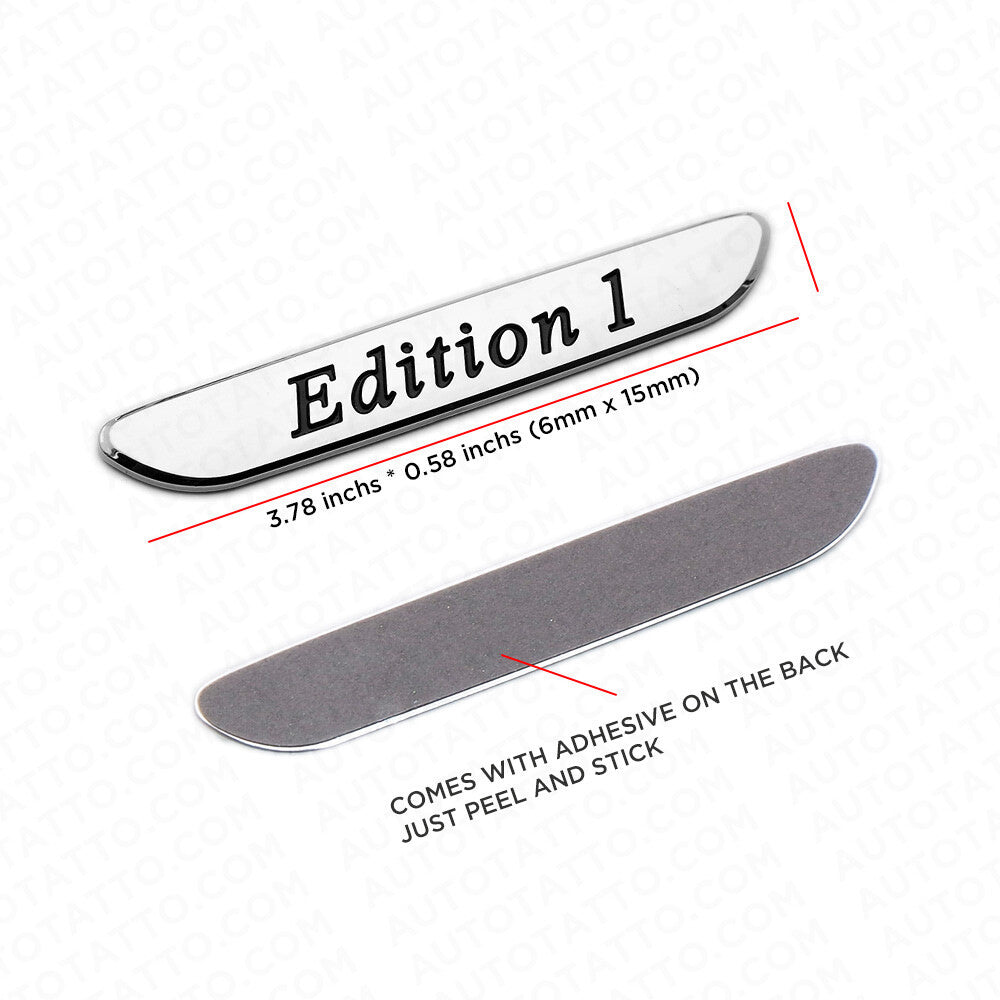 2x 3D Edition 1 Fender Marker Car AMG Logo Badge Emblem Sport Decoration Chrome