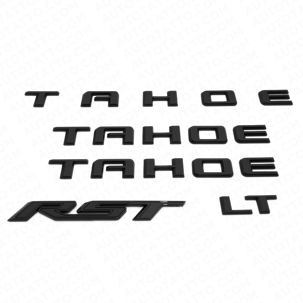 2021+ Chevy Tahoe Matte Black Nameplate Emblem Kit Set LT RST Sport Decorate