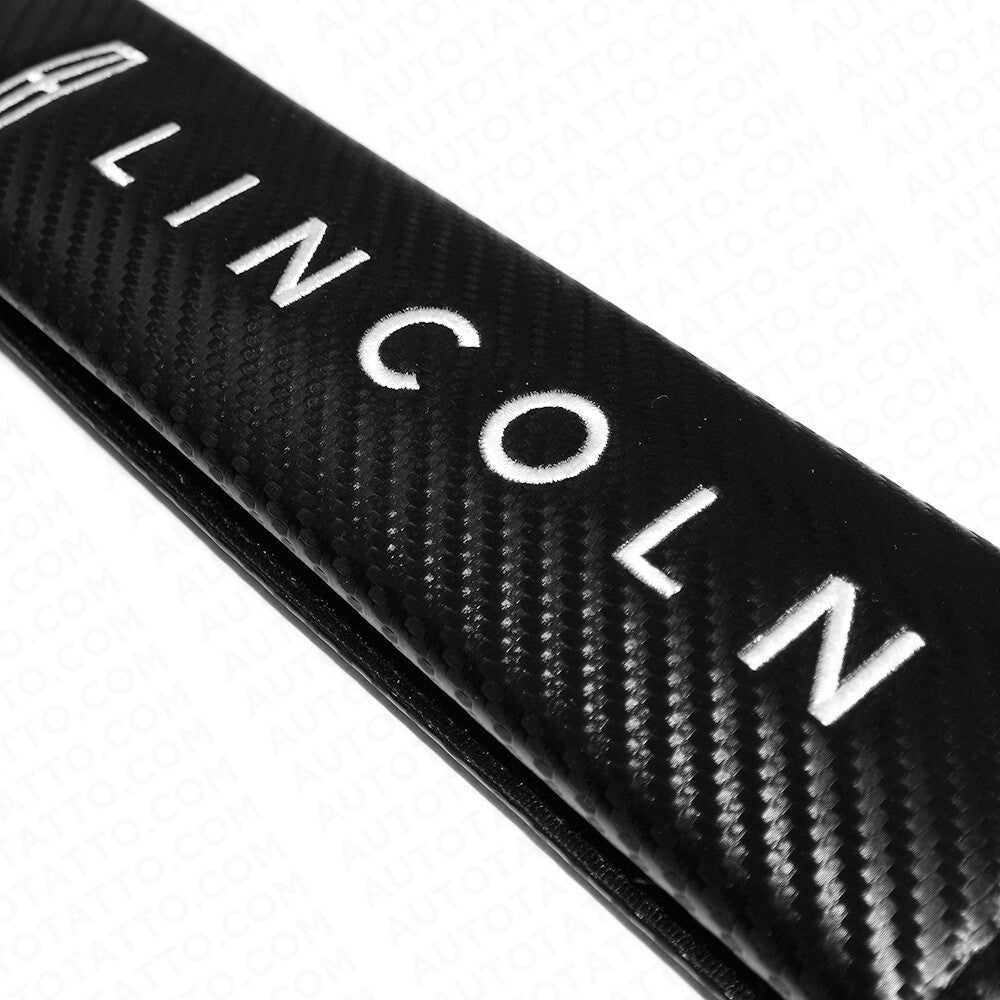 For Lincoln Carbon Car Seat Belt Cover Safety Shoulder Strap Cushion Pad Harness