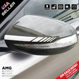 For New Mercedes Mirror Cover Trim Strip Sticker Vinyl Racing Decal AMG - White