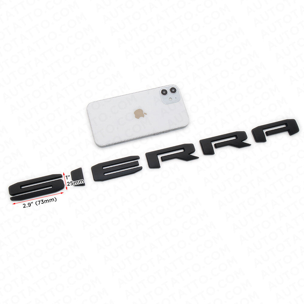 19-21 GMC Sierra Door Tailgate Logo Emblem Pickup Badge Nameplate Matte Black