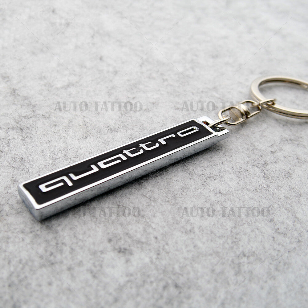 Audi Ring Quattro Nameplate Fashion 3D Car Sport Key Fob Keychain Gift Decorate