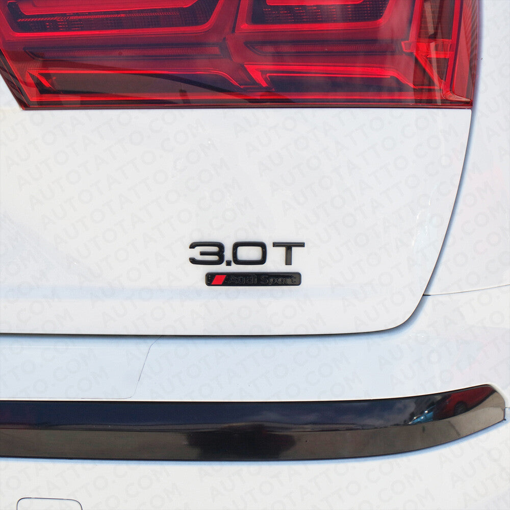 2pcs Audi Sport Trunk Lid Fender Nameplate Badge Emblem Decorate Gift - Black