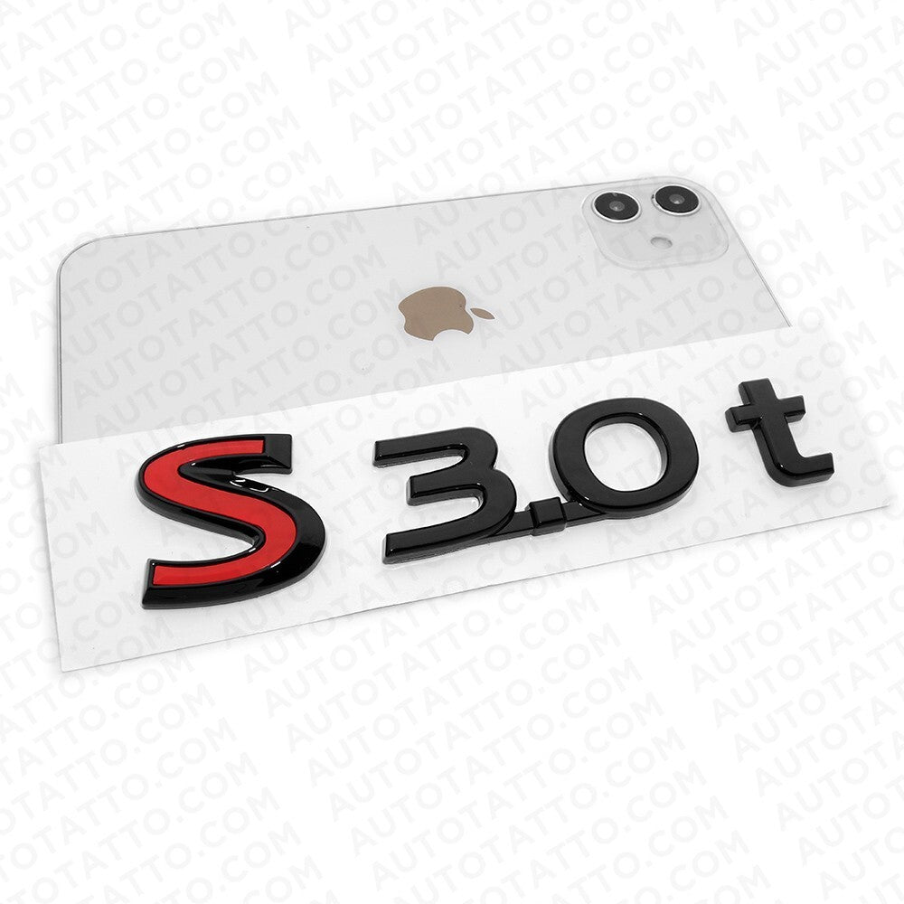 For Infiniti S 3.0t Left or Right Side Fender Badge Emblem Nameplate Black Red