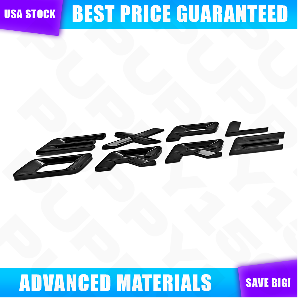 For 2020-2025 Explorer Sport Badge Gloss Black Outline Hood Emblem Letters Decal