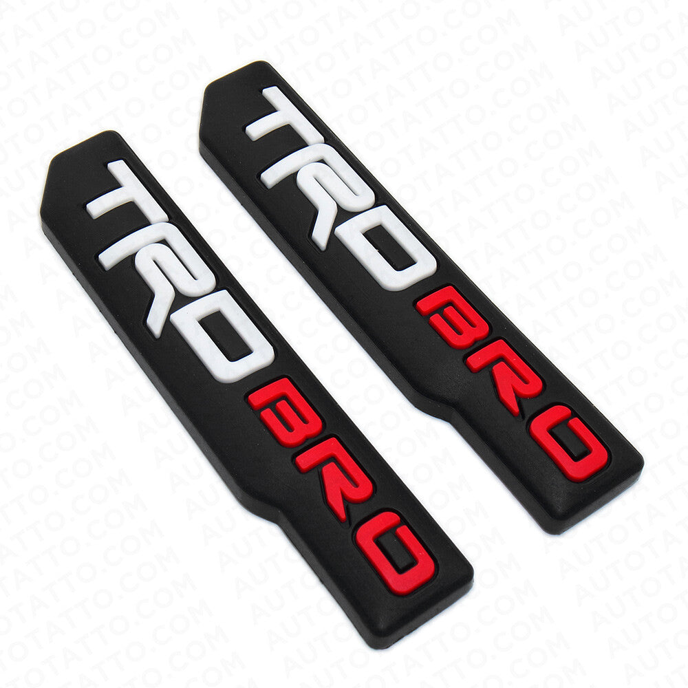 2x Mini TRD Bro Fender Door Tailgate Badge Logo Emblem Silicone Decoration Sport