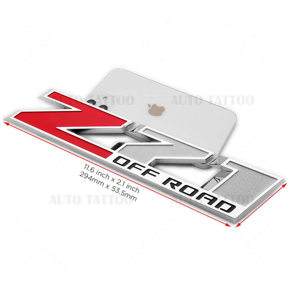 Chevy 09-21 Z71 Offroad Front Door Nameplate Logo Emblem Badge OEM Chrome Red