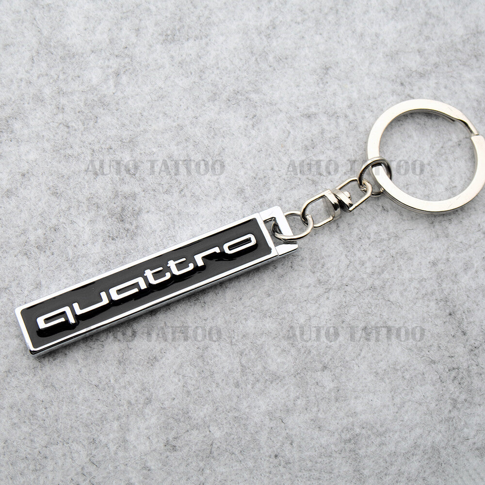 Audi Ring Quattro Nameplate Fashion 3D Car Sport Key Fob Keychain Gift Decorate