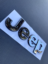 Jeep 1 (one) 2018-2024 Wrangler/Gladiator Fender w/ Black Outline Emblem Badge - Chrome