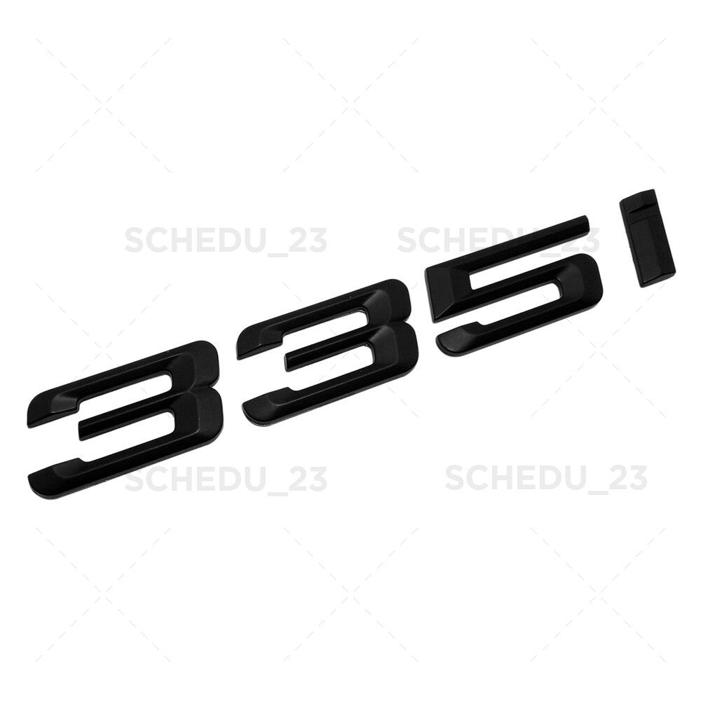 Matte Black 335i Letter Logo Emblem Badge Car Trunk Lid M Series Performance