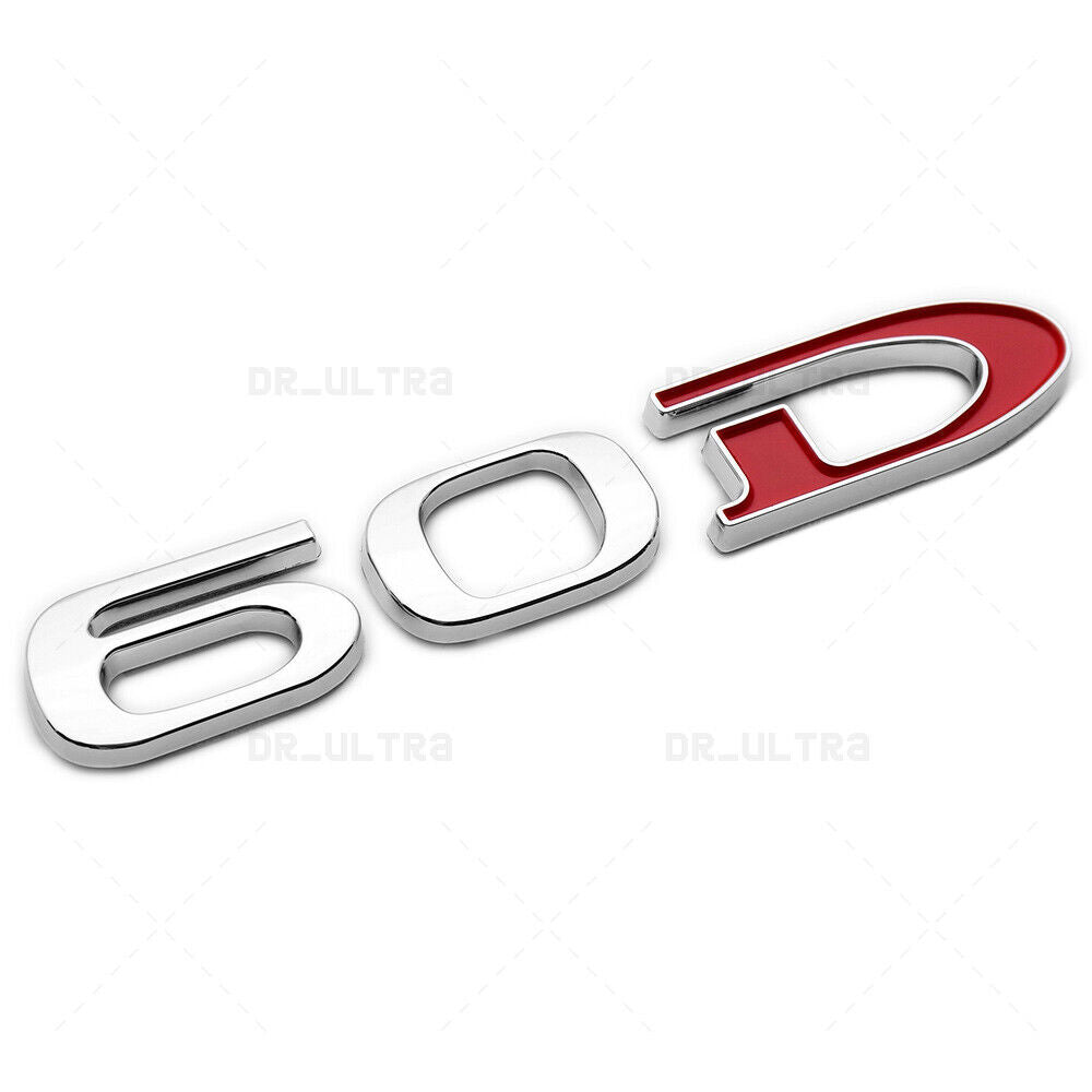 Tesla Rear Liftgate Lid Model 60D Nameplate Logo Badge Emblem Sport Chrome Red
