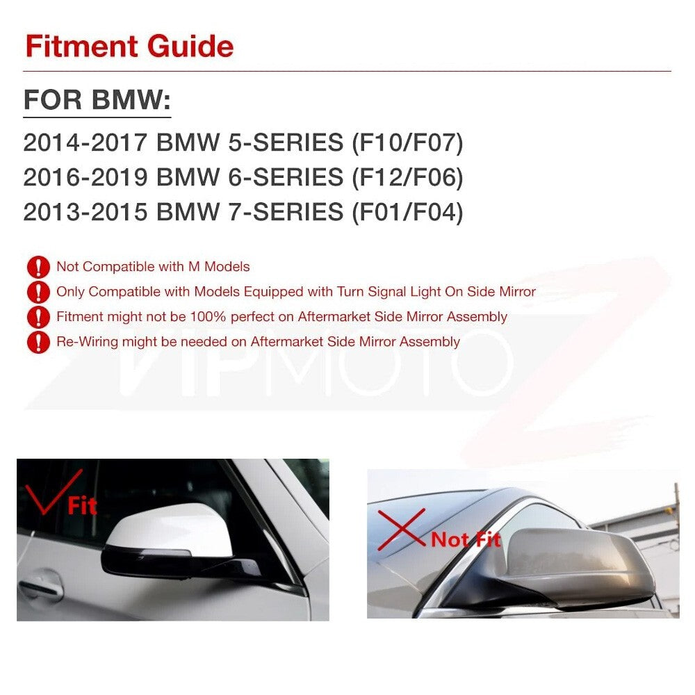 BMW 5 6 7 Series F10 F11 Side Mirror Sequential Blink Turn Signal Light Smoked