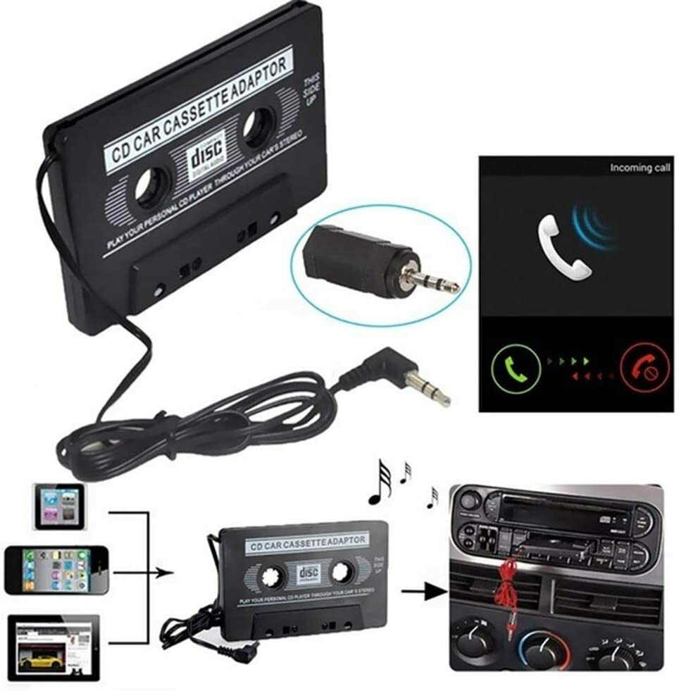 3.5mm Jack Car AUX Cassette Tape Adapter Audio MP3 CD Phone Radio Converter