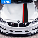 Carbon Fiber Car Hood Racing Sticker Stripe Decal For BMW Performance Sport