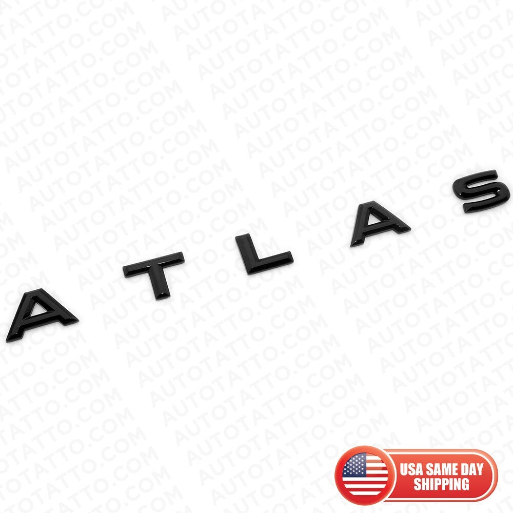 18-24 VW Atlas Rear Liftgate Hatch Lid Letter Nmaeplate Badge Emblem Gloss Black