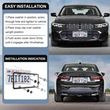 Slim Carbon Fiber Style License Plate Frame 2 PCS Stainless Steel Heavy Duty US