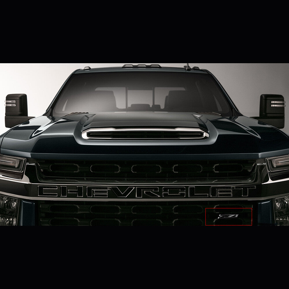2019-22 Chevrolet Silverado Z71 Front Grille Plinth Nemapleate Emblem Blackout