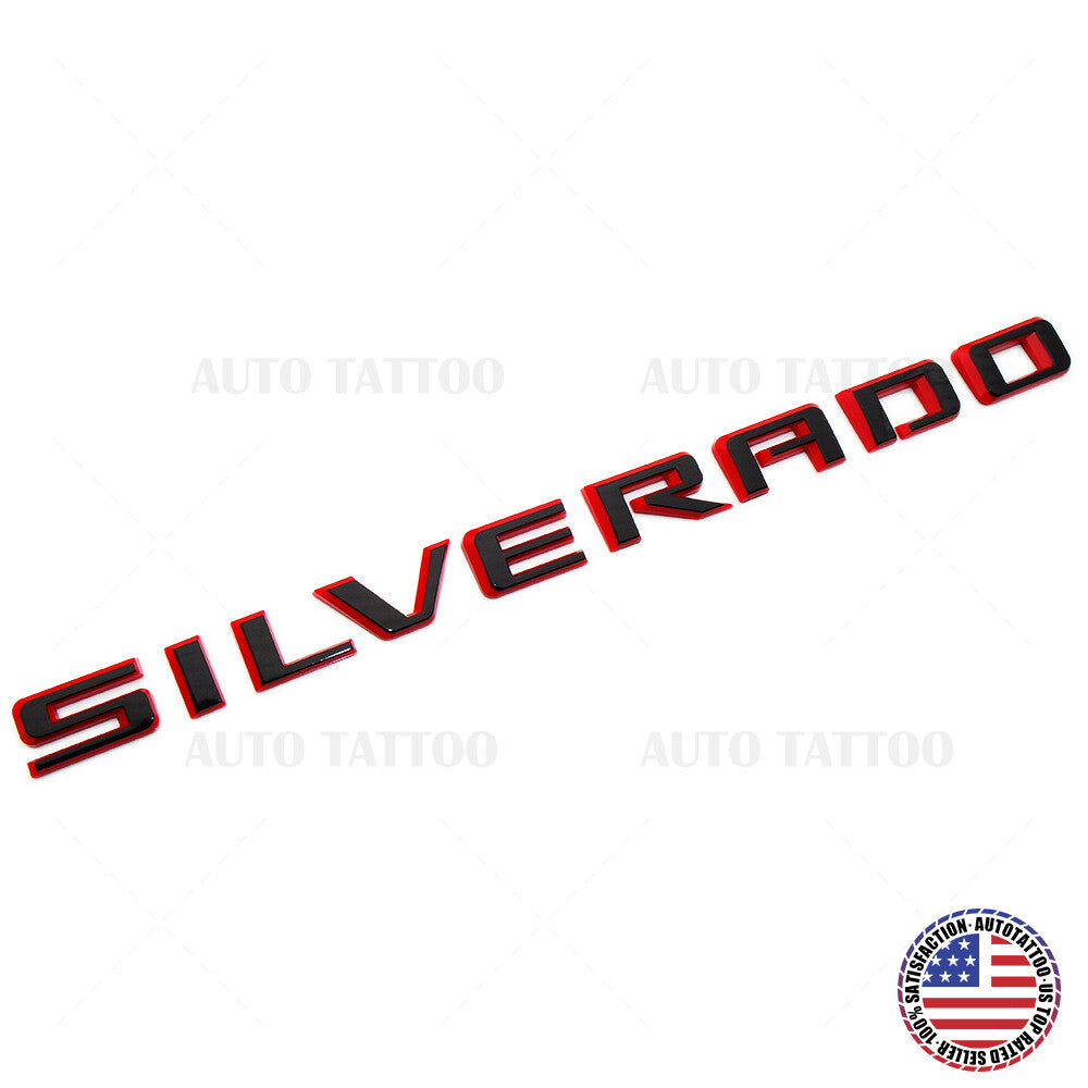 19-22 Silverado Redline Tailgate Letter Logo Emblem Badge Z71 LT LTZ Black Red
