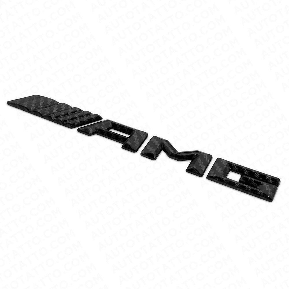 Black Carbon Fiber Style AMG Sport Car Emblem 3D Trunk Lid Logo Badge Decoration