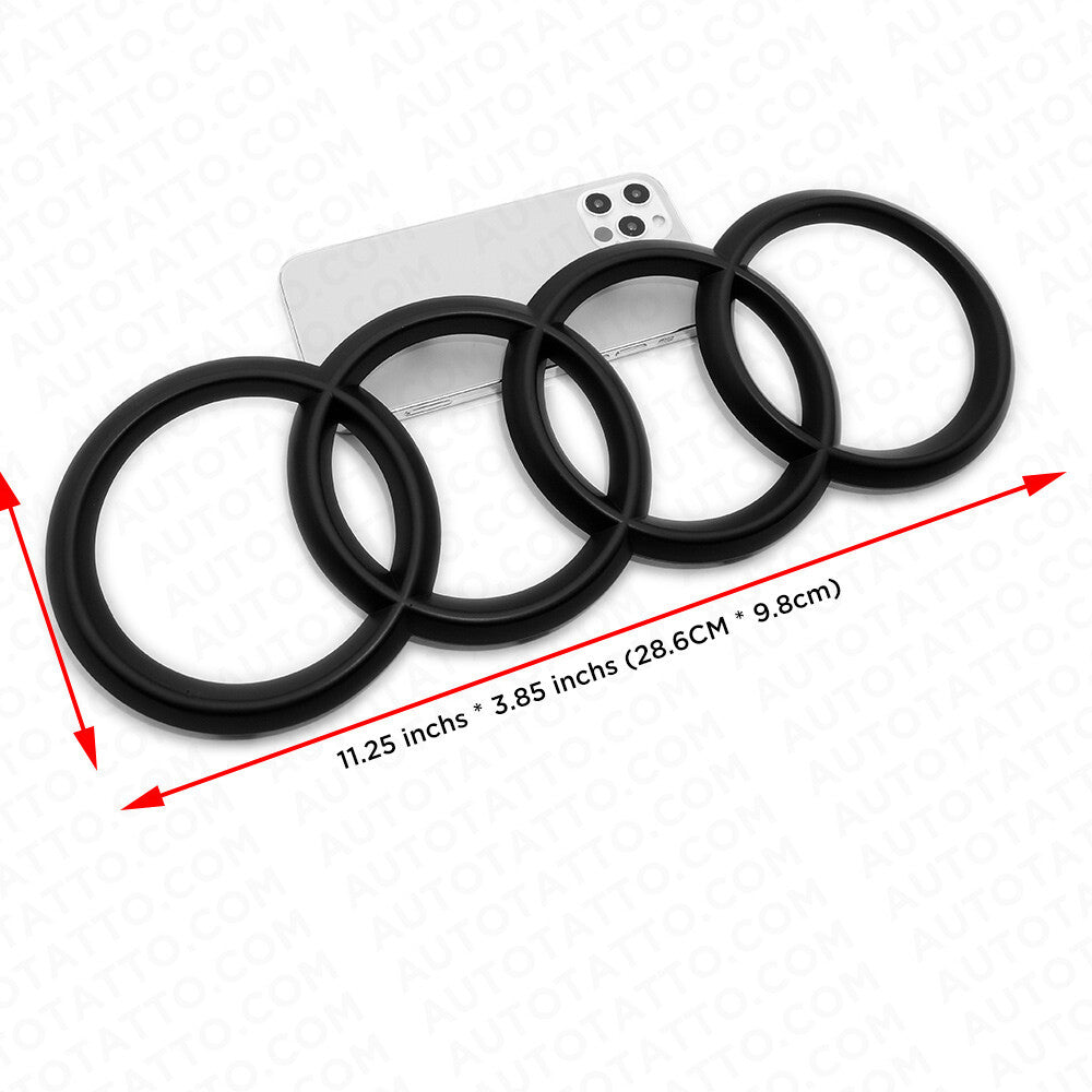 16-21 AUDI A6 A7 A8 S7 RS7 Matte Black Front Grille Rings Badge Sign Logo Emblem