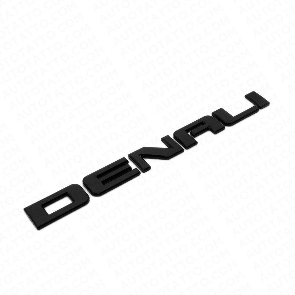 2x Denali Door Tailgate Letter Nameplate Emblem HD Badge GMC 3D HD Gloss Black