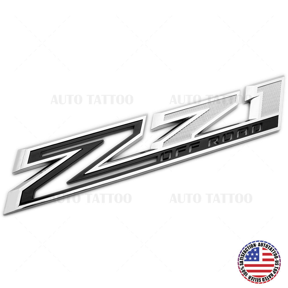 Chevy 19-21 Silverado Z71 Off Road Fender Letter Sport Logo Emblem Badge Black