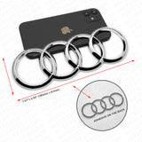 08-16 AUDI OEM Chrome Rear Trunk Lid Luggage Ring Sign Badge Logo Emblem Sport