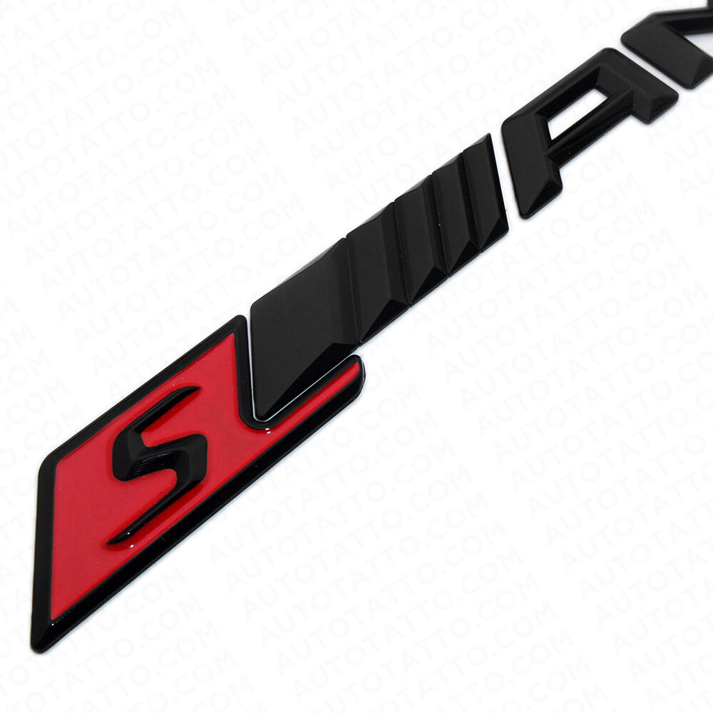 S AMG Edition Trunk Emblem Logo Sticker Badge Decoration Sport Gloss Black Red