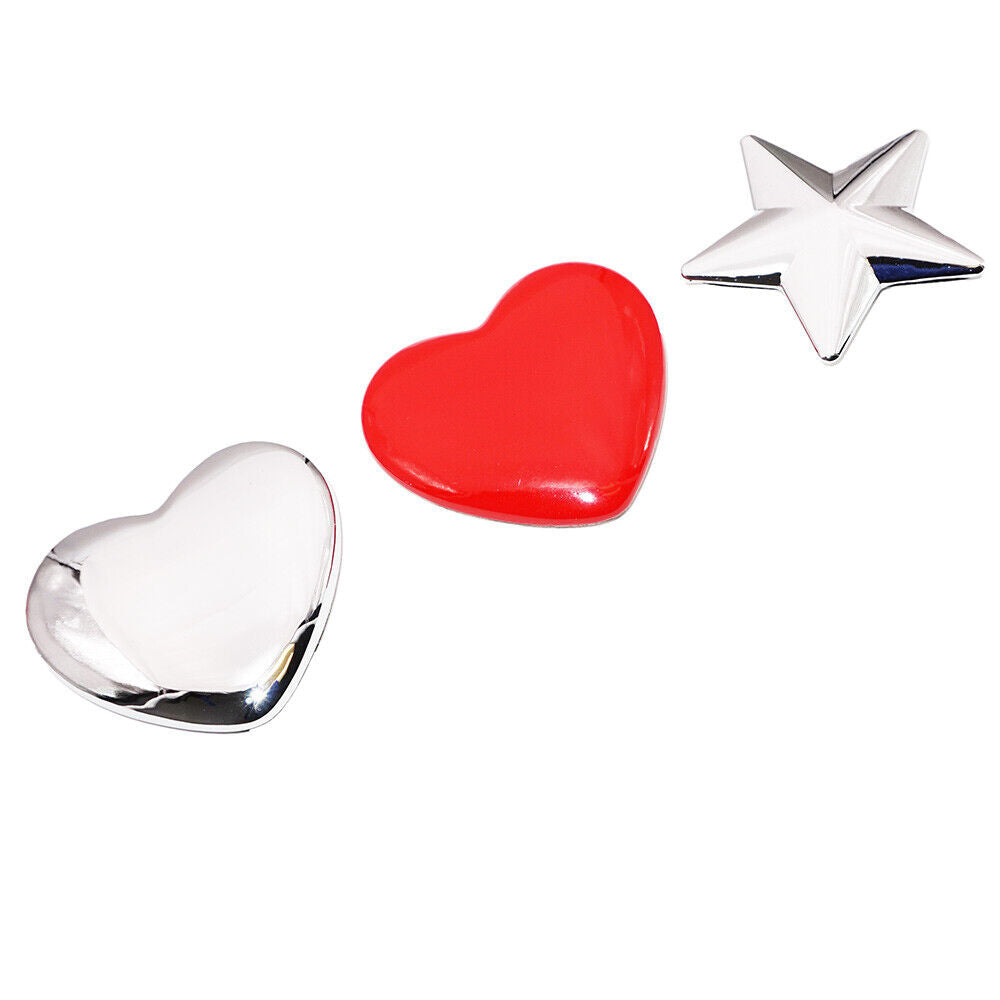 Universal 3D Fashion Metal Heart and Stars Car Decal Sticker for Auto Decoration