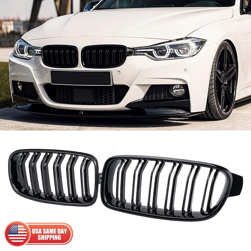 Front Kidney Grill for 12-18 BMW 3 Series F30 F35 328i 335i 320i 330 Gloss Black