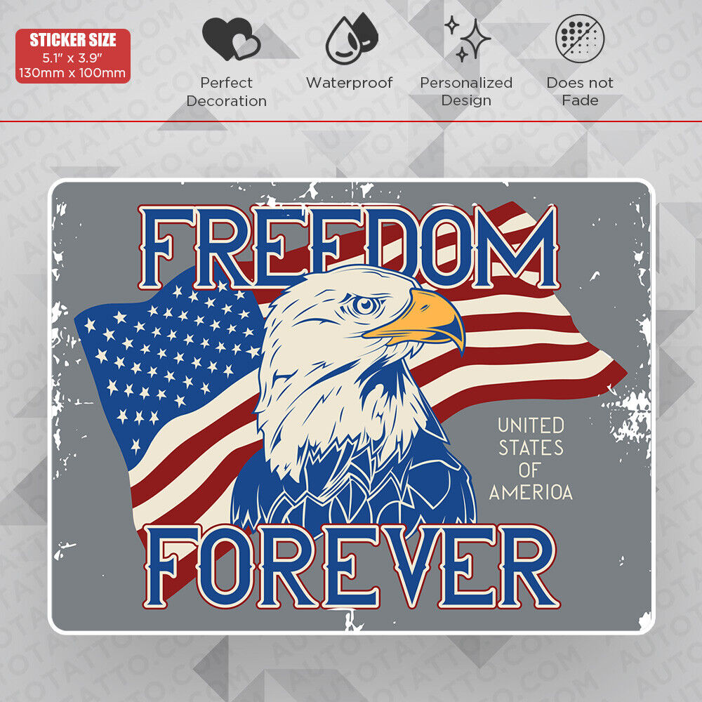 Freedom Forever USA American Eagle Sticker Decal Office Car Door Window Decorate