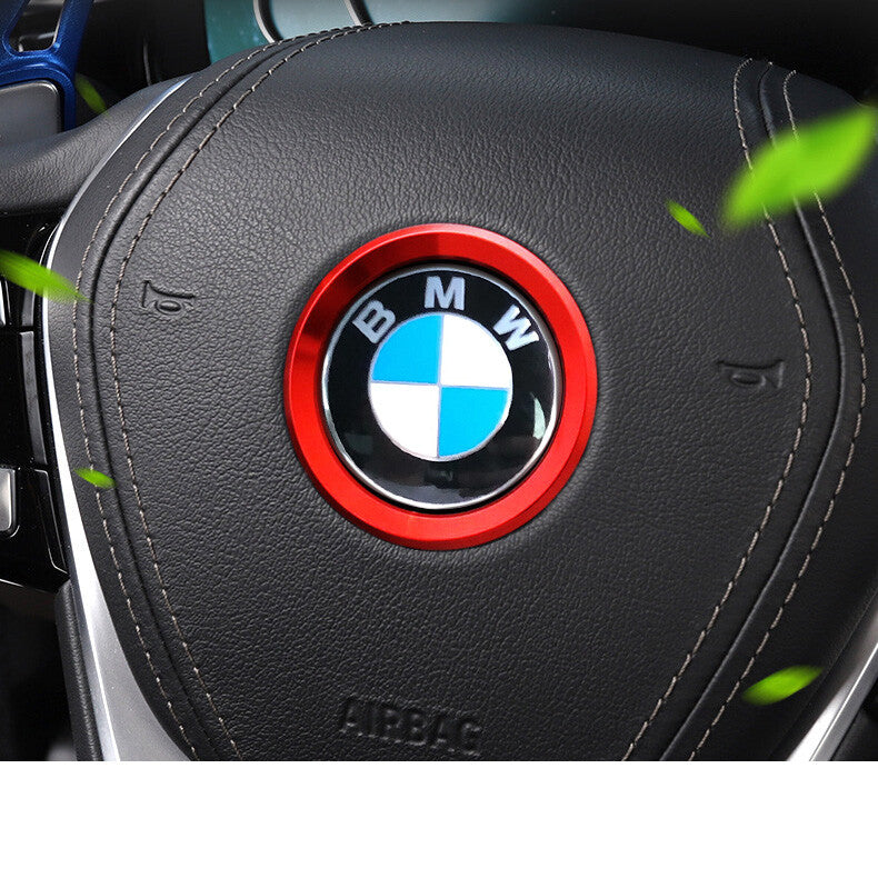 Red Steering Wheel Logo Emblem Ring Cover For BMW 1 3 4 5 7 Series X1 X3 X5 X6