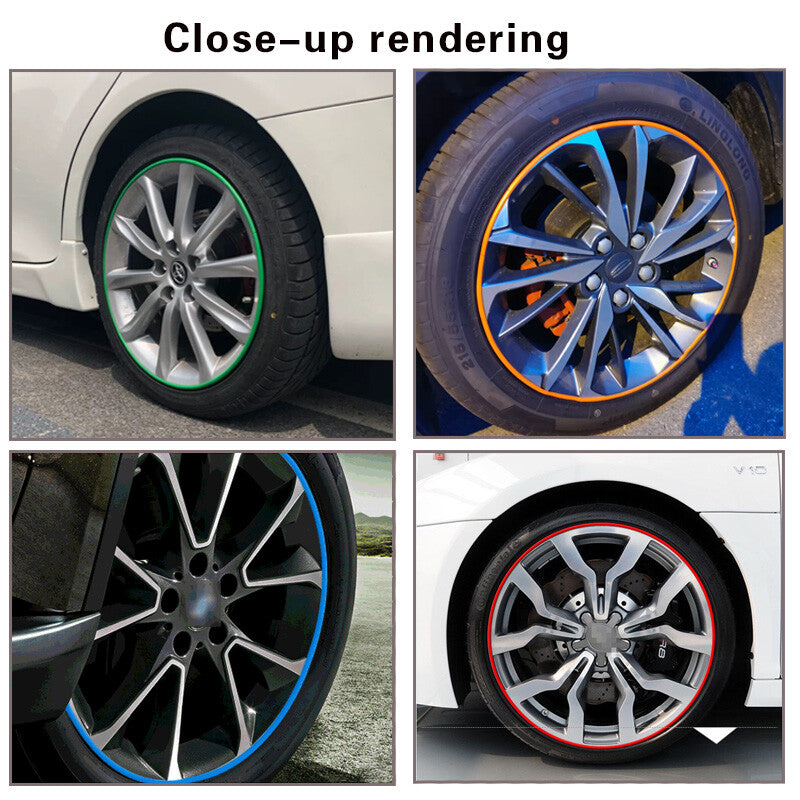 26FT Car Wheels Hub Rim Edge Protector Ring Tire Guard Sticker Rubber Strip Line