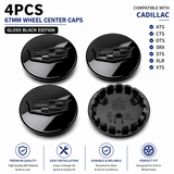 4x Cadillac ATS CTS DTS SRX STS XLR XTS) 67mm Wheel Center Caps Blackout