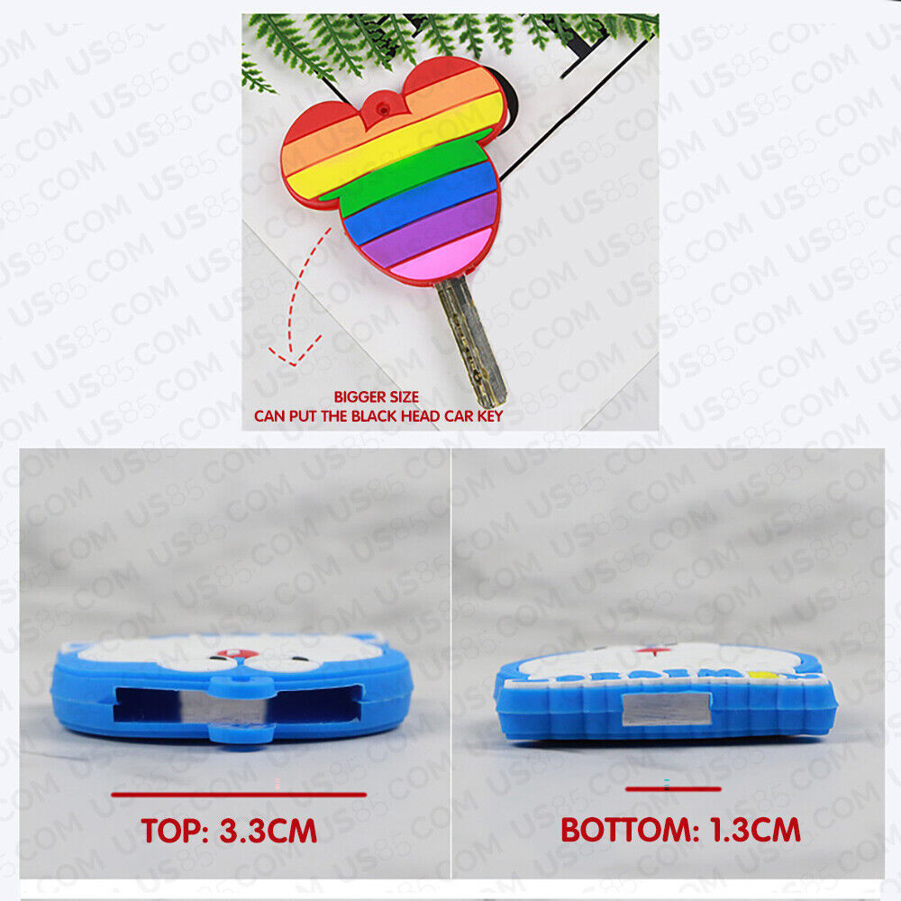 Universal 3D PVC Silicone Cute Cartoon Key Identifier Label Cap Cover Keychain