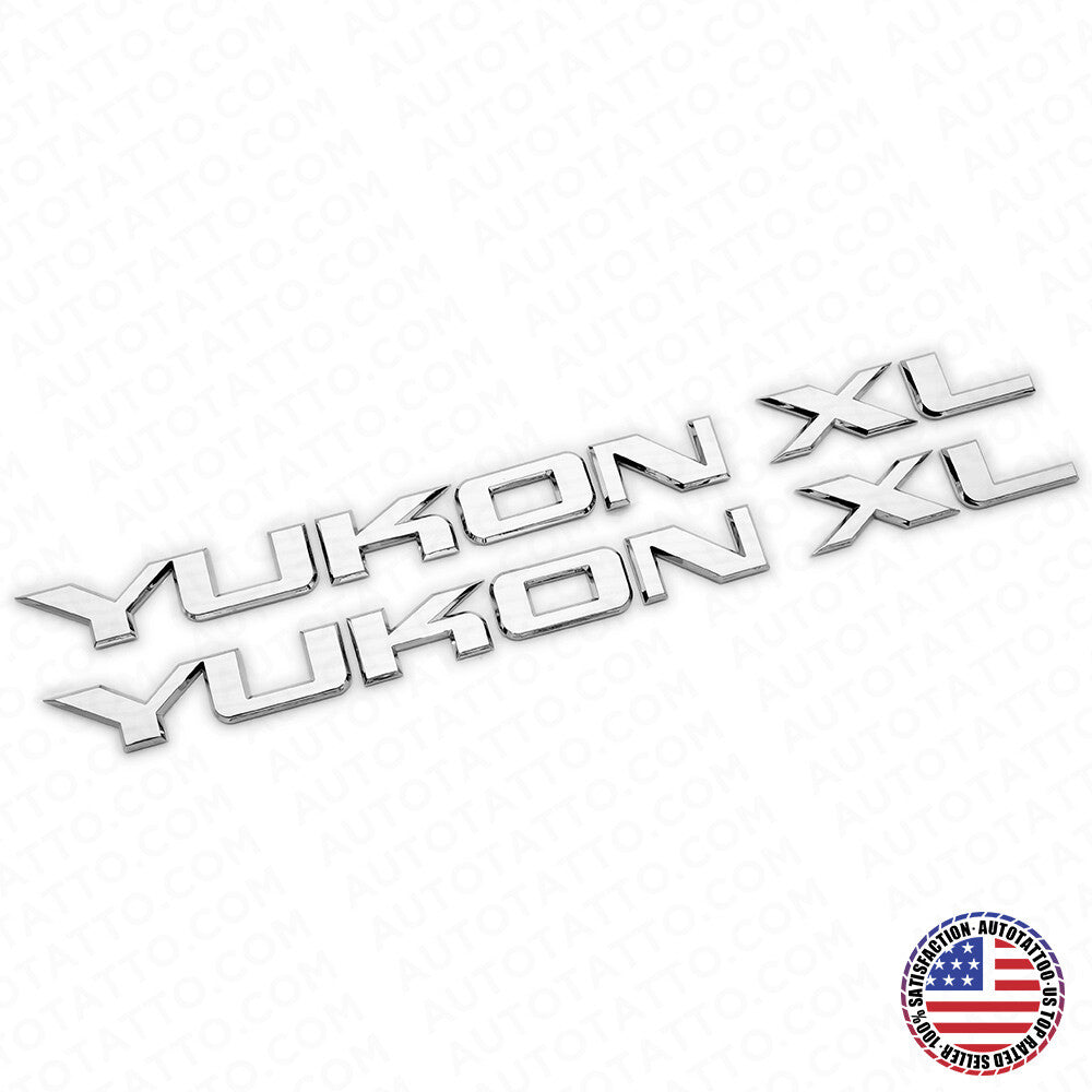 2x GMC YUKON XL Liftgate Door Letter Nameplate Emblem SUV HD Badge Sport Chrome