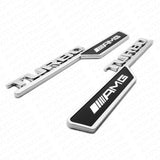 Set 3D Turbo AMG Side Fender Marker Logo Badge Emblem Decoration Sport Black
