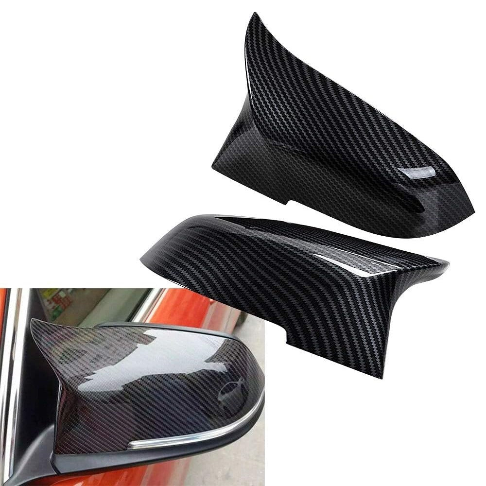 Carbon Fiber Style Side Mirror Cover Cap for BMW 14-18  F10 F11 F18 5-Series LCI