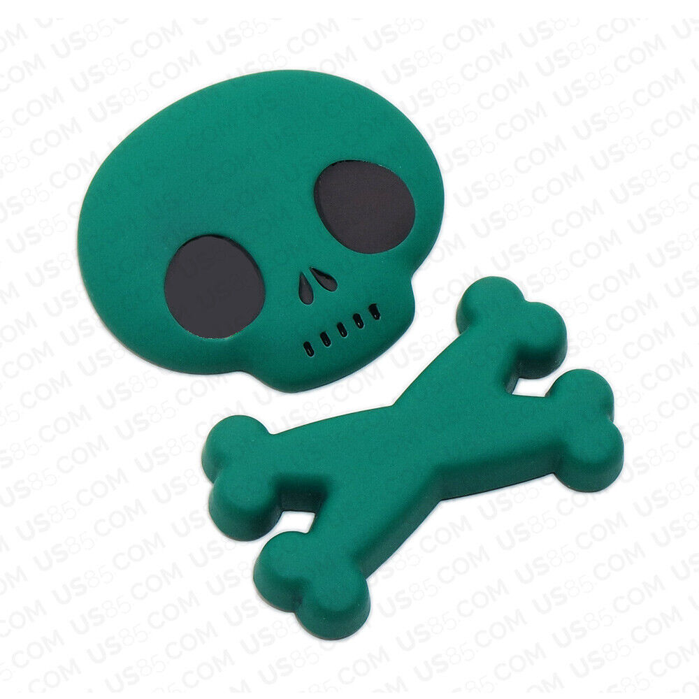 3D Fashion Metal Cute Skull w/ Bone Car Decal Badge Emblem Sticker Decoration
