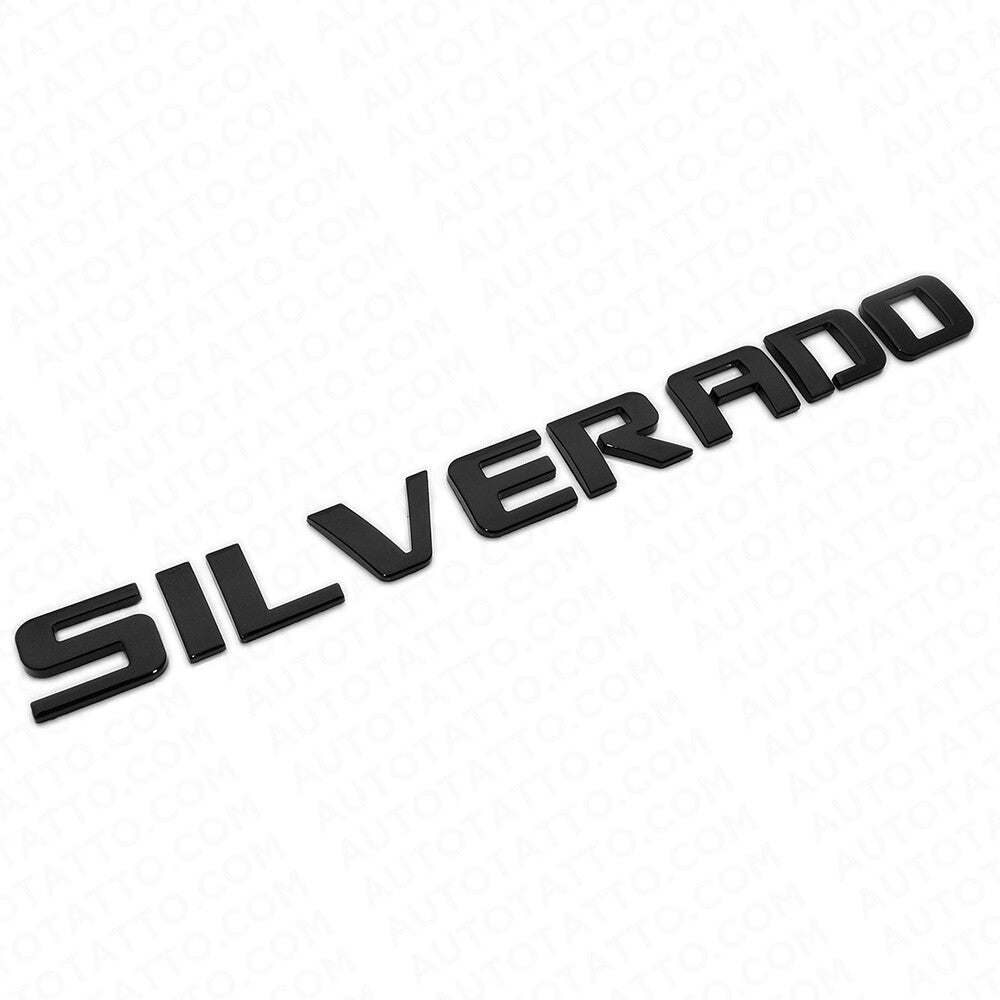 For Chevy Silverado Fender Tailgate Logo Nameplates Letter 3D Emblem Gloss Black