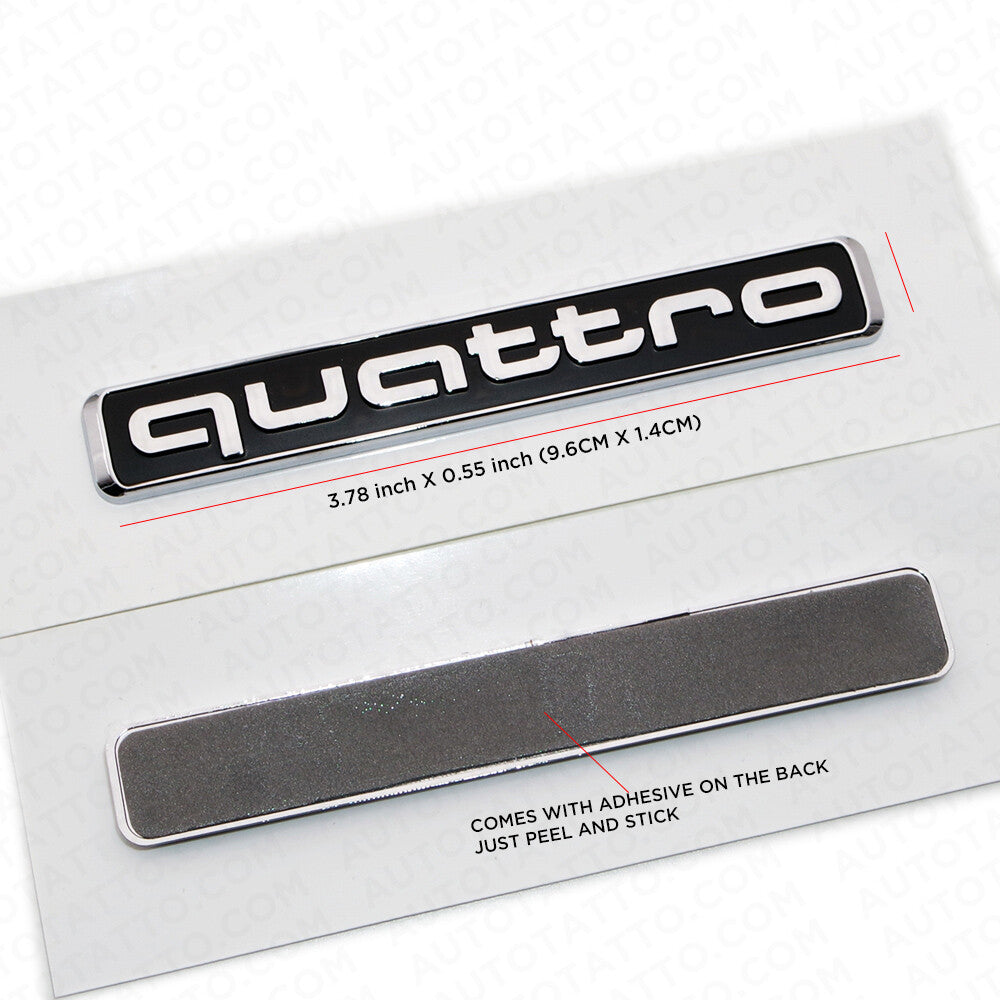 For Audi Quattro Nameplate OEM ABS Emblem Liftgate Adhesive Logo Deck Lid Badge
