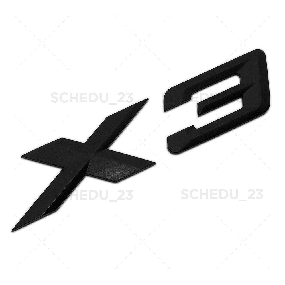 18-24 Matte Black X3 Rear Trunk Liftgate Letter Nameplate Badge Emblem /M