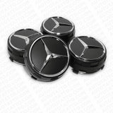 4x Mercedes Wheels Center Lock Design Cap Hub Star Cover Insert Sport AMG Black