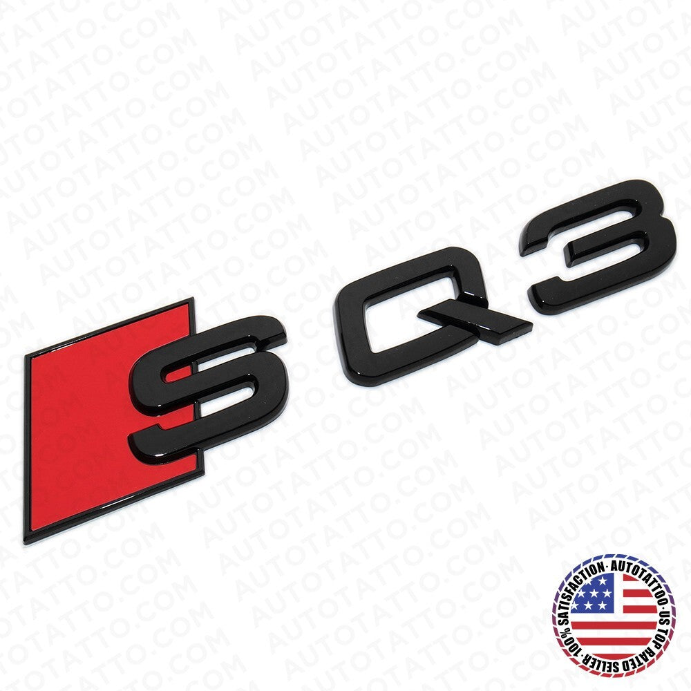 Audi SQ3 Gloss Black Rear Letter Liftgate Nameplate Trunk Emblem Badge Sport